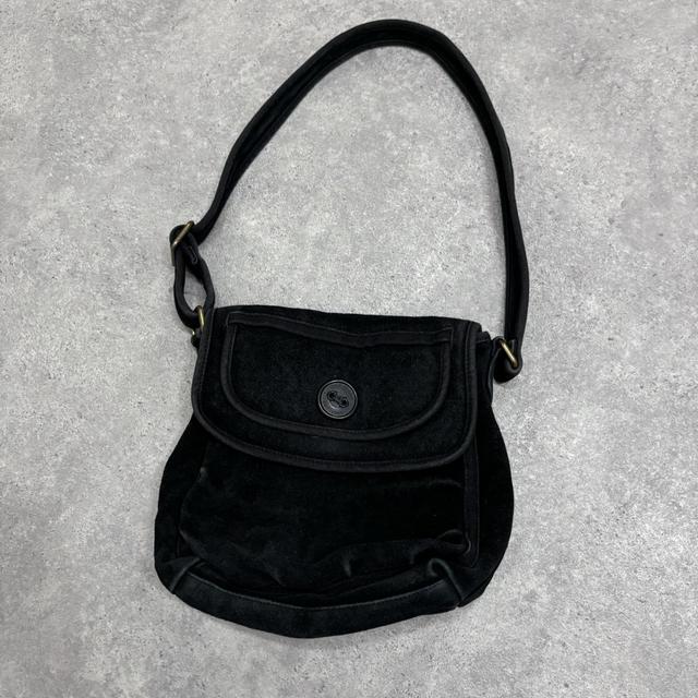 Black suede shoulder bag