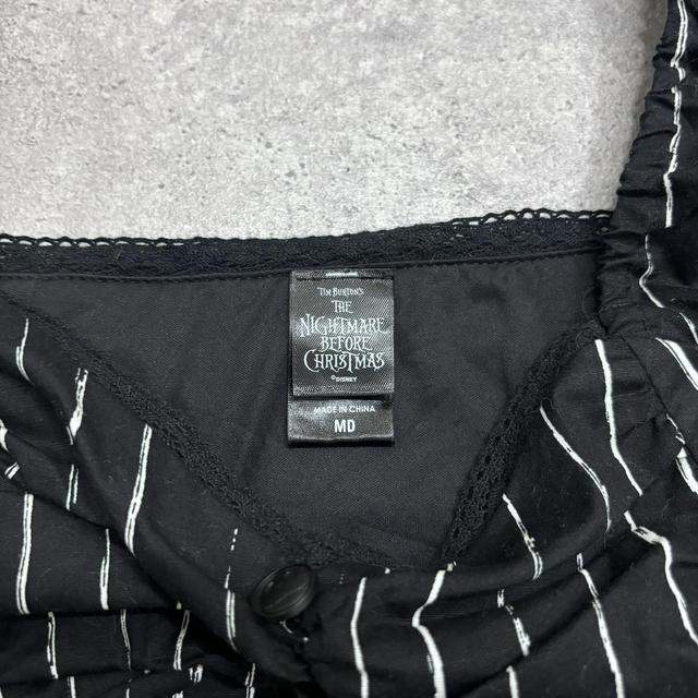 Black pinstripe gothic puff dress