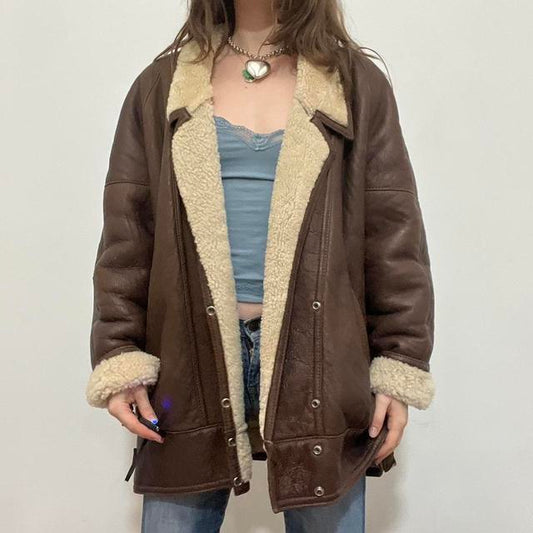 Vintage shearling aviator jacket