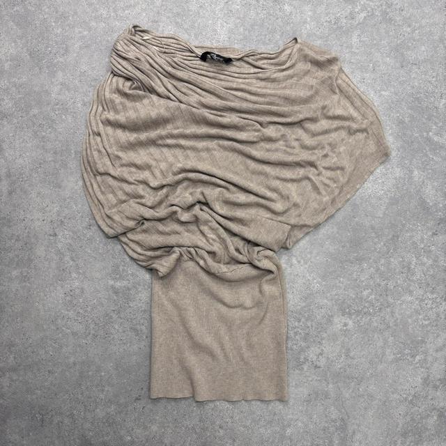 Batwing cowl neck knit jumper