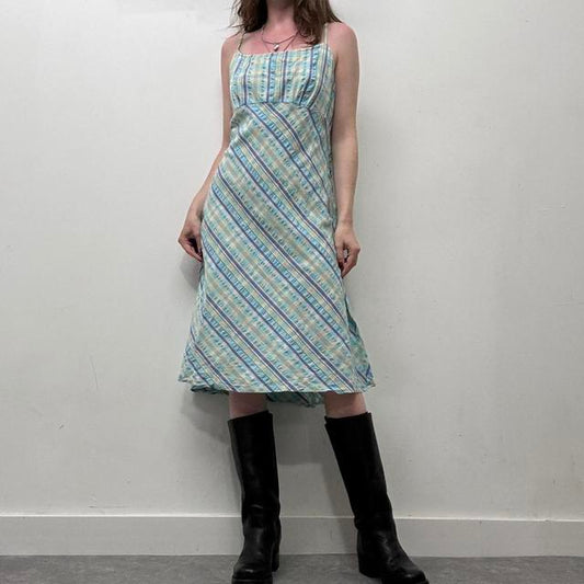 Cotton checked summer dress