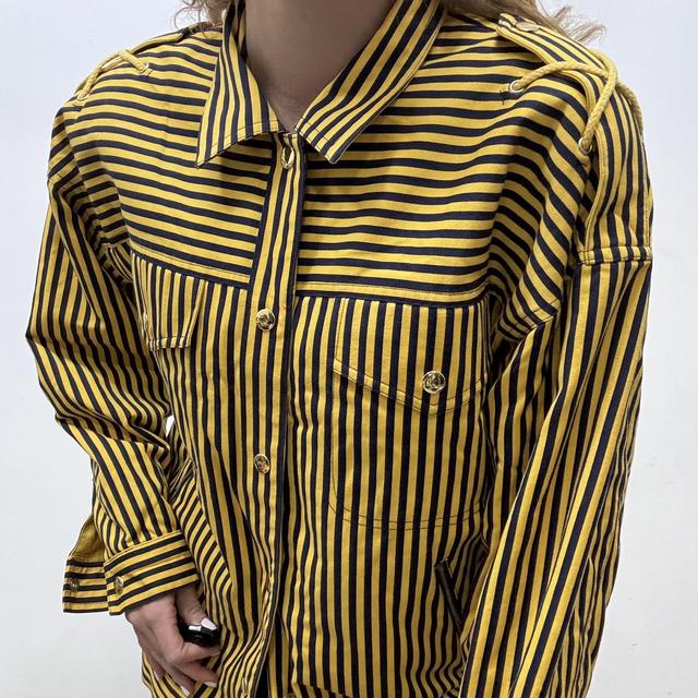 Pinstripe boxy oversized jacket