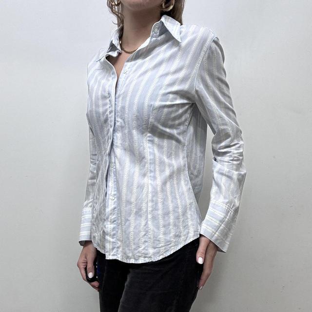 Preppy pinstripe office shirt
