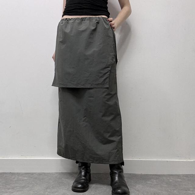 Layered midi tech skirt