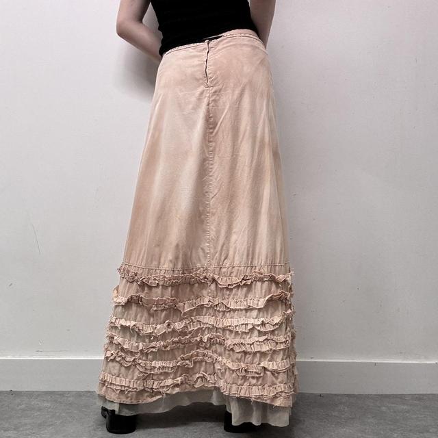 Distressed ruffle fairy maxi skirt