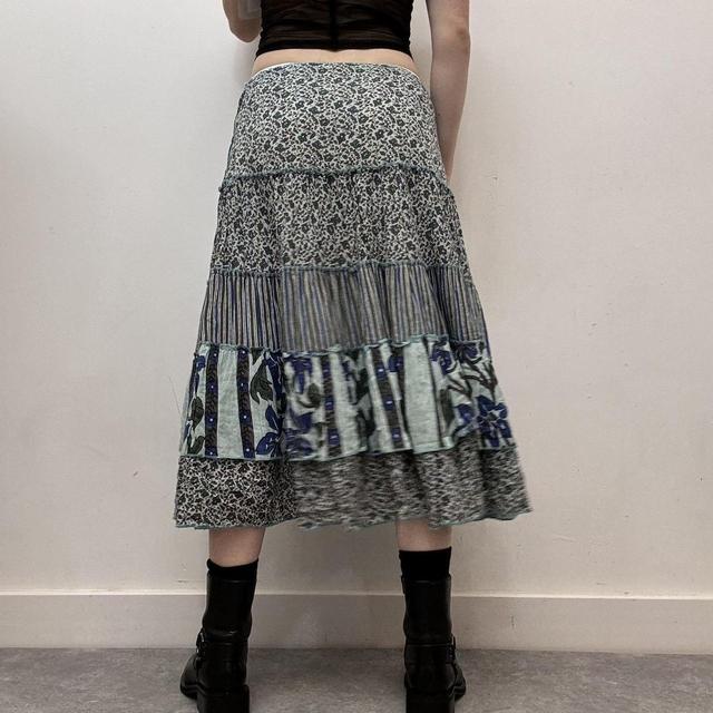 Paisley layered boho skirt