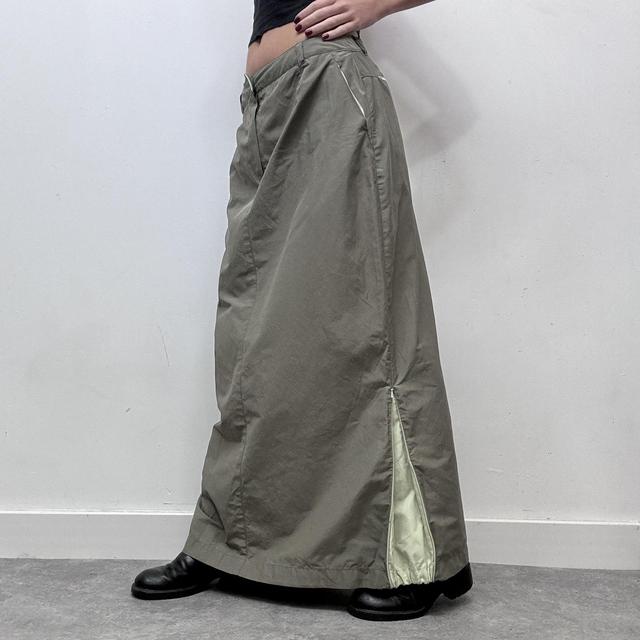 Khaki tech aline maxi skirt