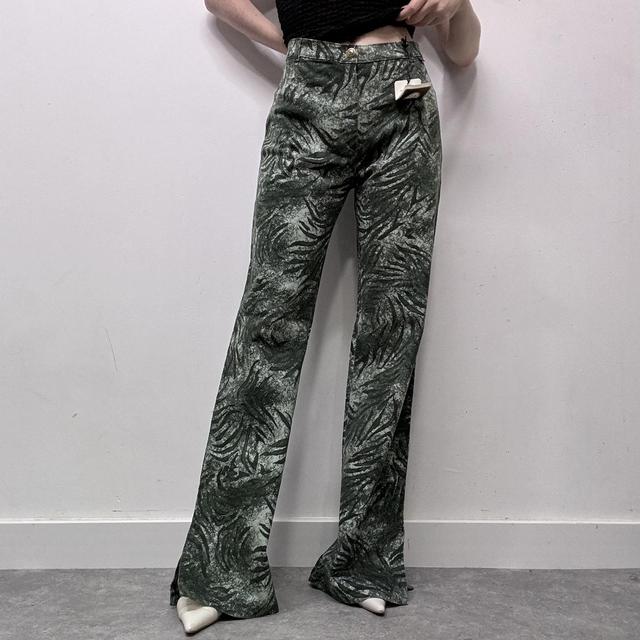 90s patterned flared bootcut jeans