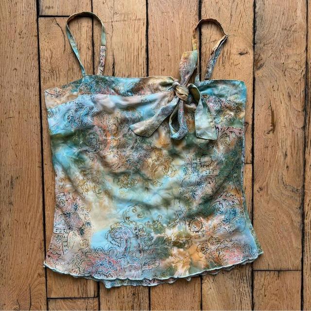 Sheer watercolour paisley vest