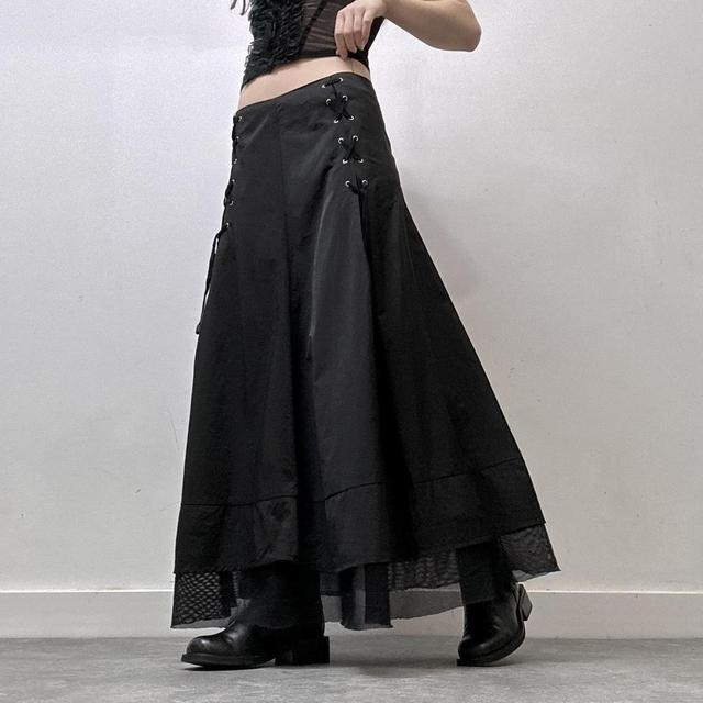 Grunge corset tech maxi skirt