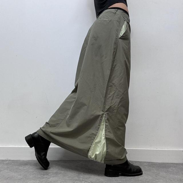 Khaki tech aline maxi skirt