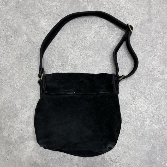 Black suede shoulder bag