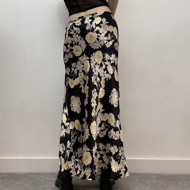 Maxi floral bias satin summer skirt