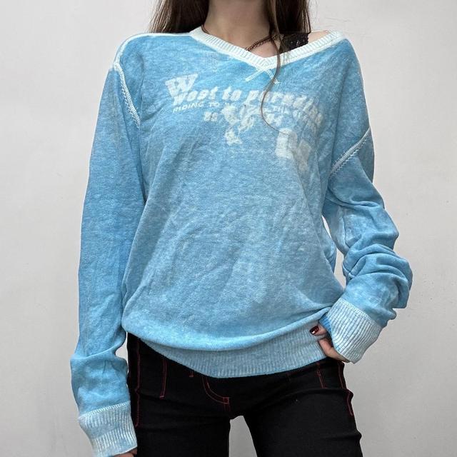 Slouchy oversized distressed knit jumper