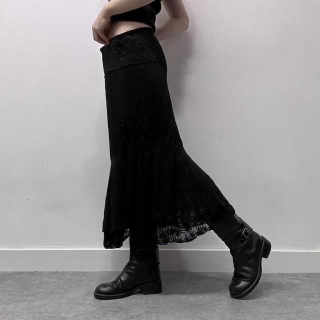 Black fairy grunge lace skirt
