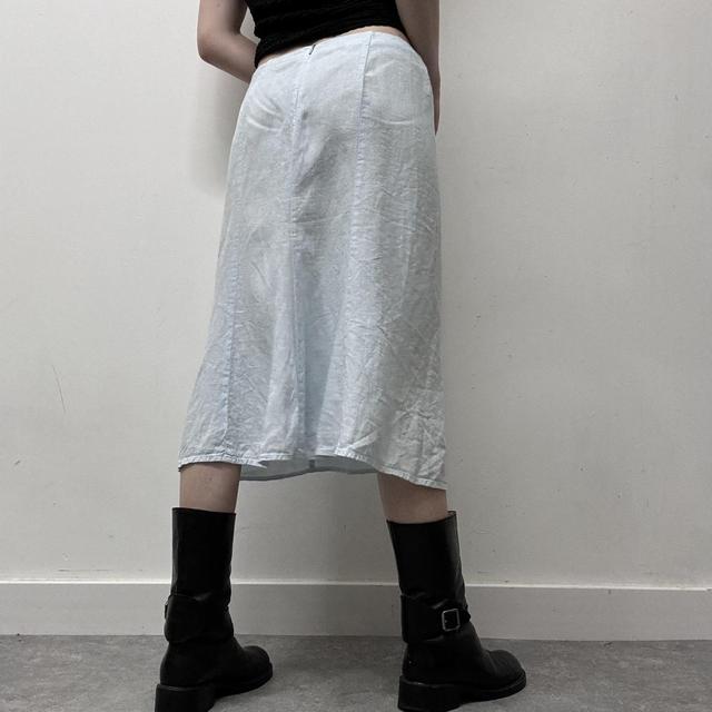 Pale blue linen bias cut skirt