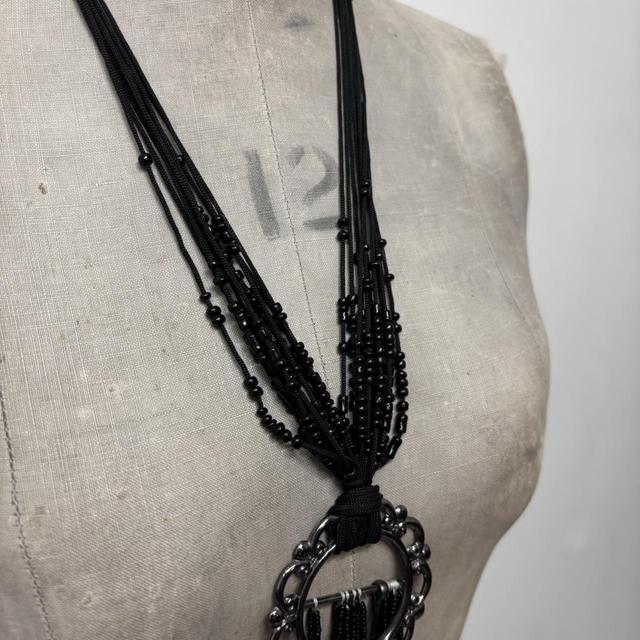 Black layered grunge necklace