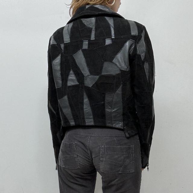 Black suede leather asymmetric biker jacket