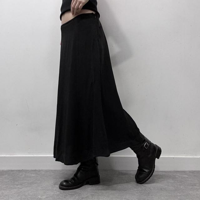 Black sheer layered midi skirt