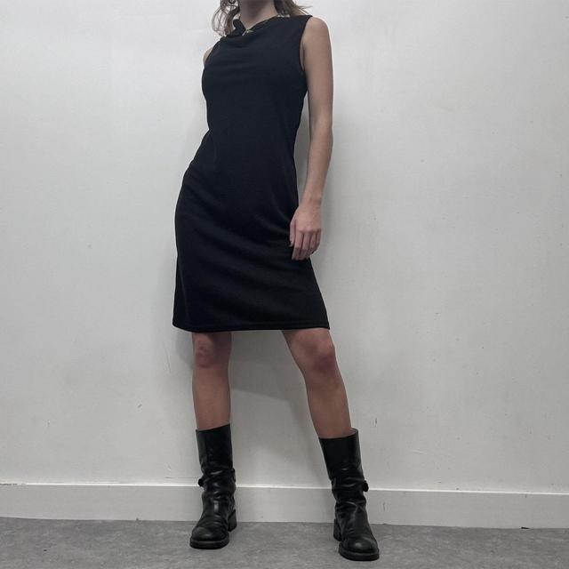 Vintage black mesh slouchy dress