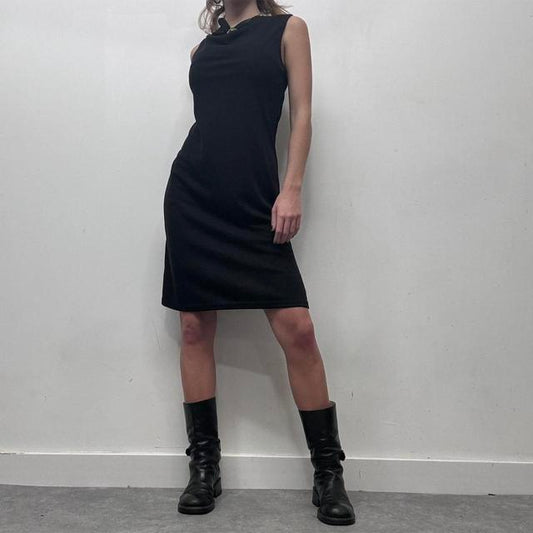 Vintage black mesh slouchy dress
