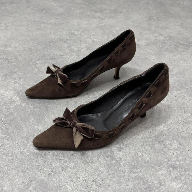 Vintage bow kitten heel y2k shoes