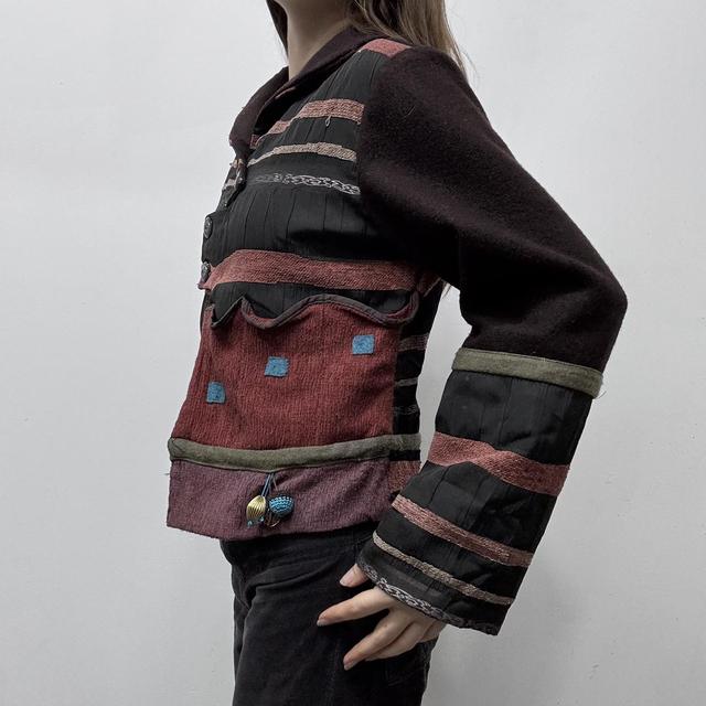 Flared hippie asymmetric jacket