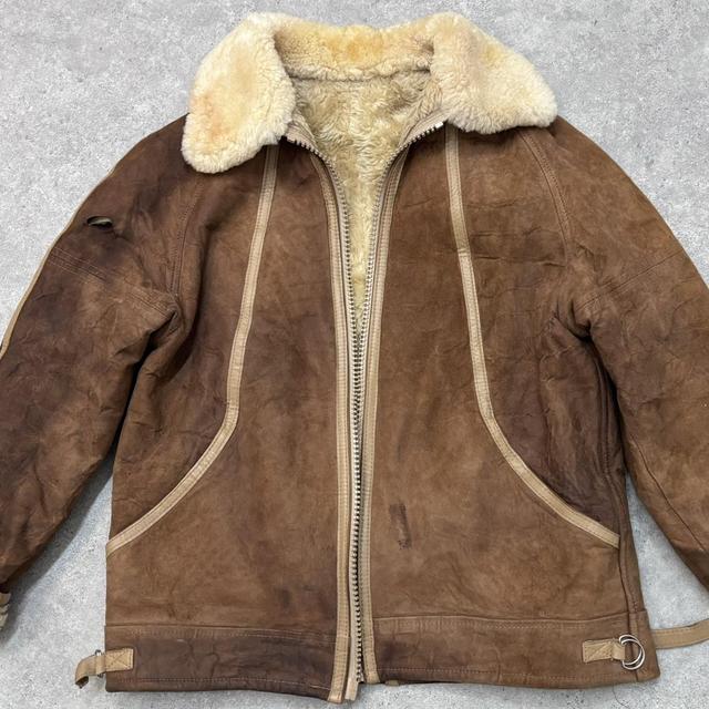 Brown suede sheepskin jacket