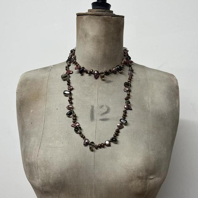 Grunge pearl crystal necklace