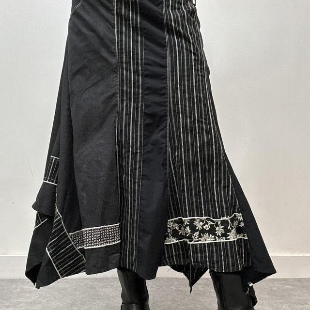 Black pinstripe asymmetrical skirt