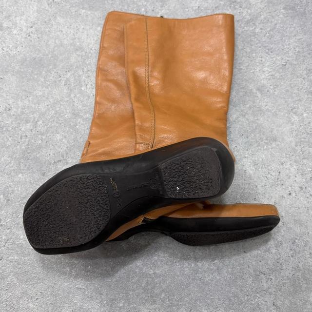 Tan leather moto boxing boots