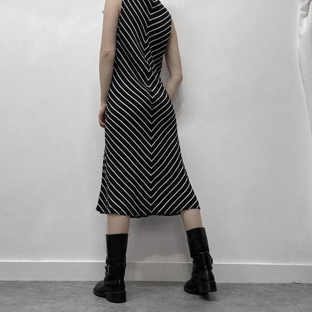 Pinstripe silk bias cut floaty dress