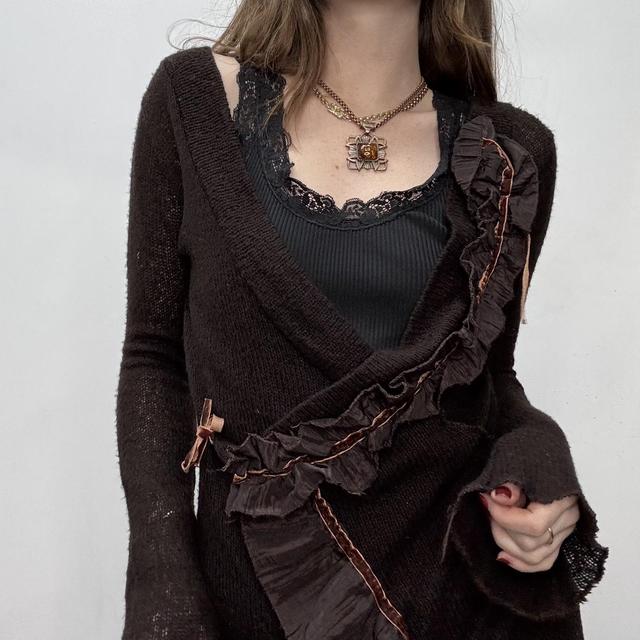 Slouchy wide neck knit cardigan