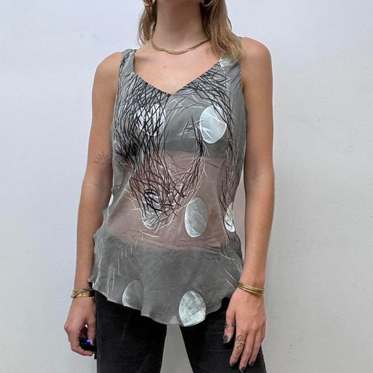 Abstract fairy graphic patterned vest