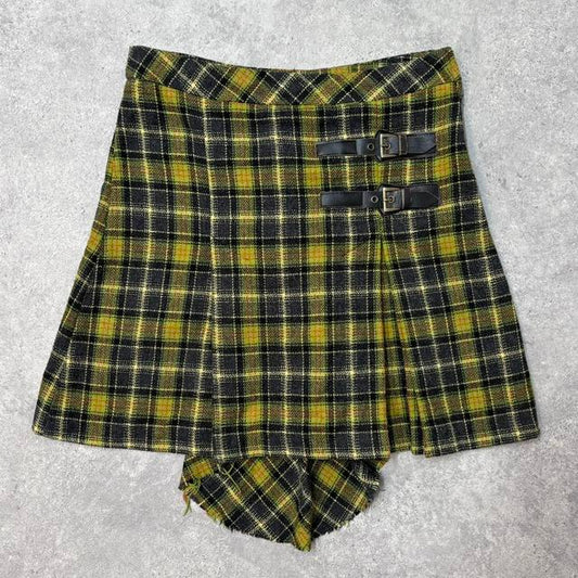 Tartan tweed midi skirt