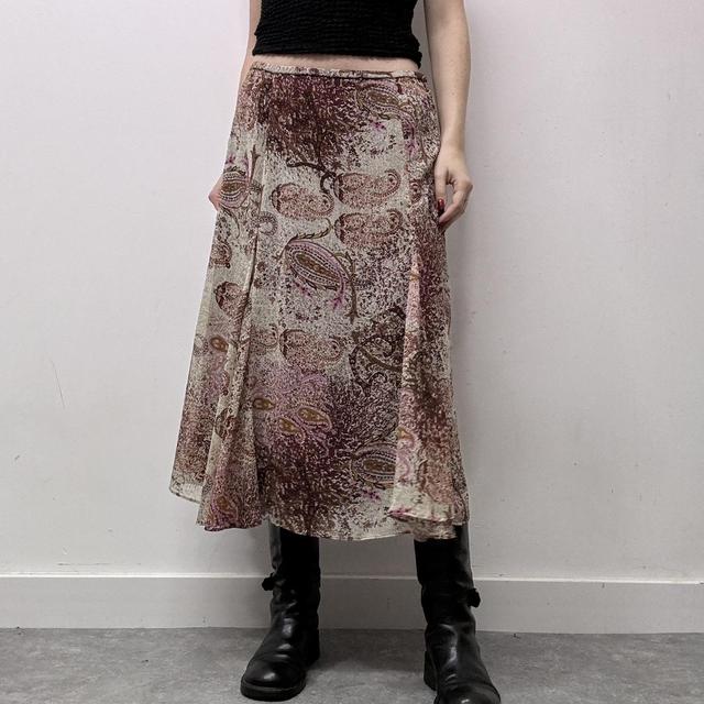 Paisley watercolour floaty midi skirt