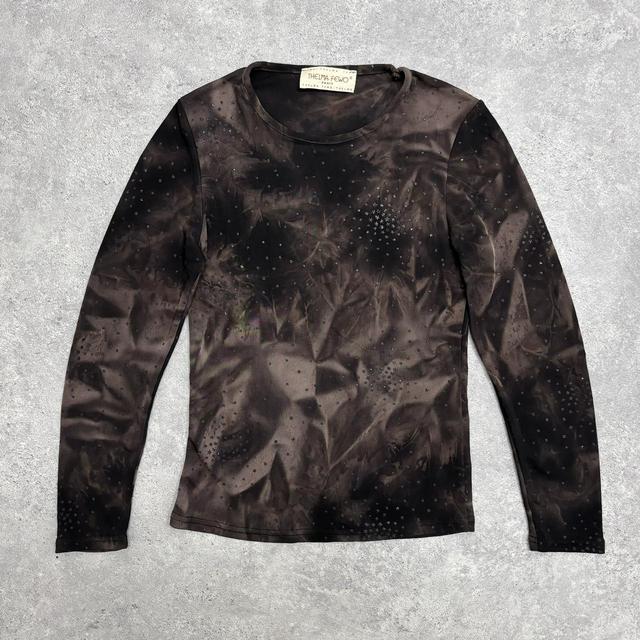 Distressed brown grunge long sleeve