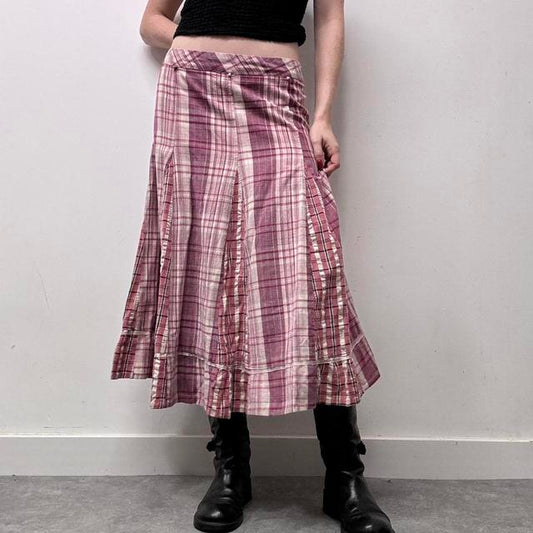 Checked gingham summer skirt