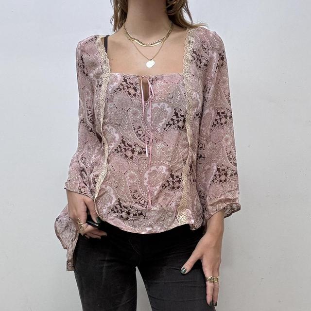 Flare boho paisley blouse