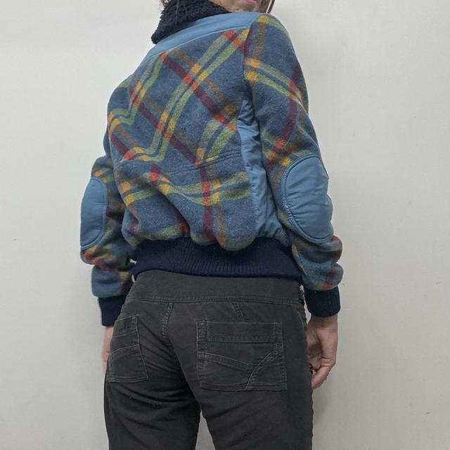Tartan checked bomber jacket