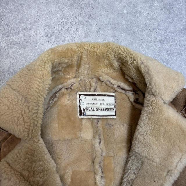 Patchwork suede afghan coat