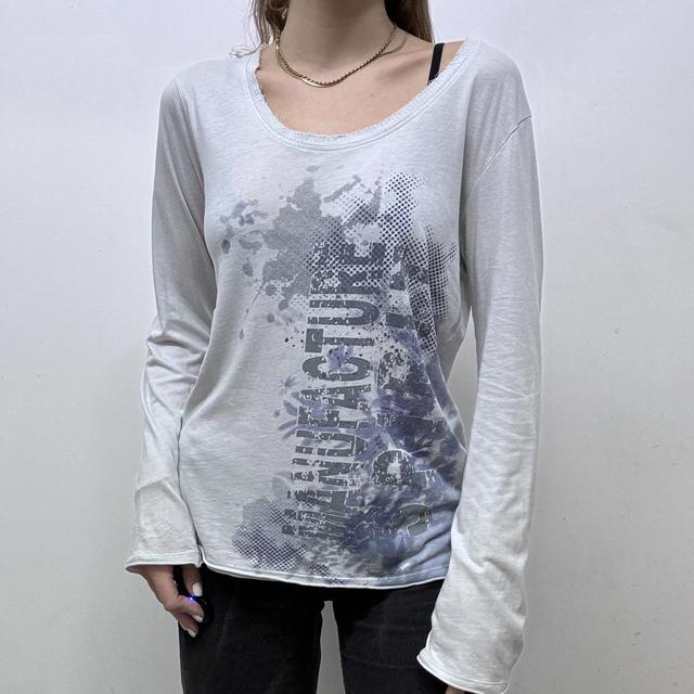 Distressed graphic grunge top