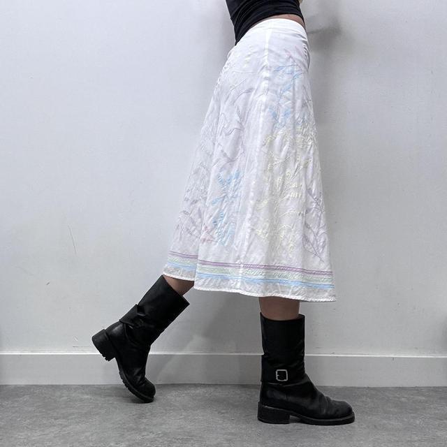White cotton pastel aline skirt