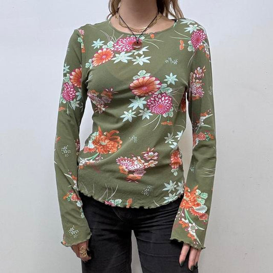 Sheer micro mesh long sleeve