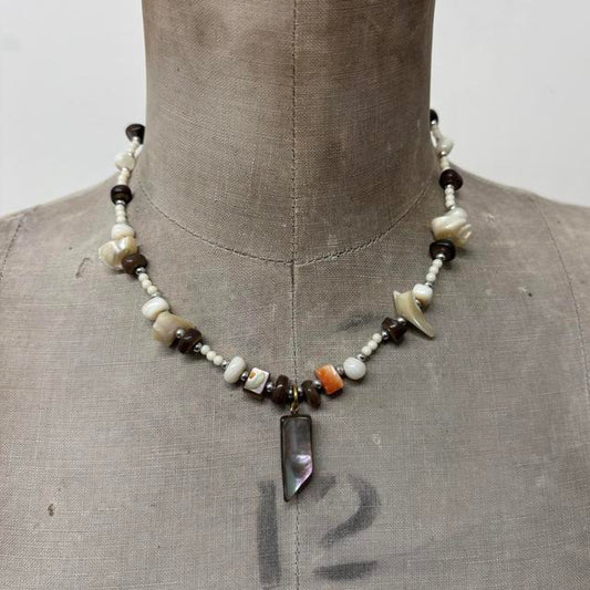 Pearl beaded crystal necklace