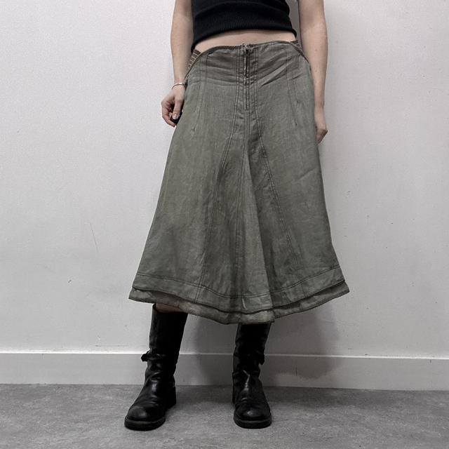Khaki flared distressed fairy skirt