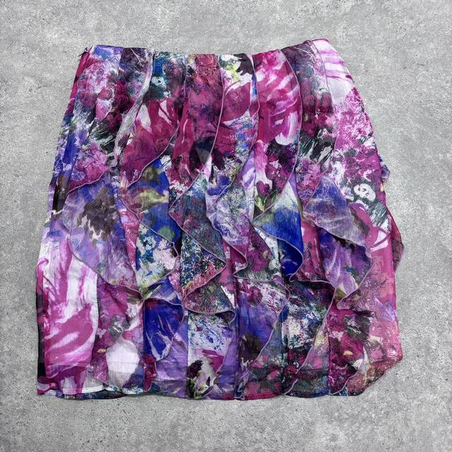 Patterned ruffle puff skirt