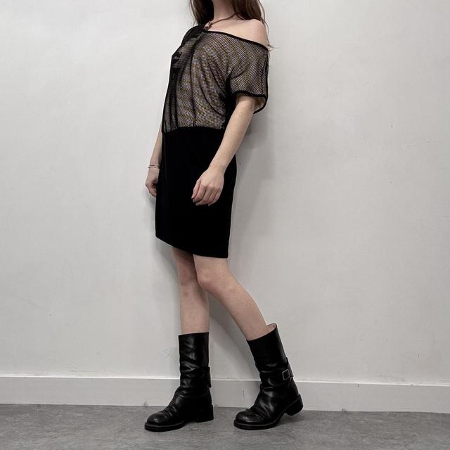Slouchy mesh graphic layered dress