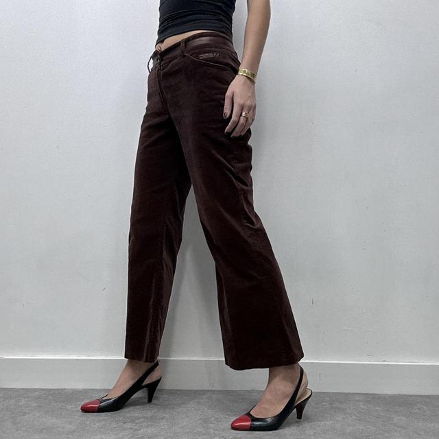 Brown velvet flared jeans