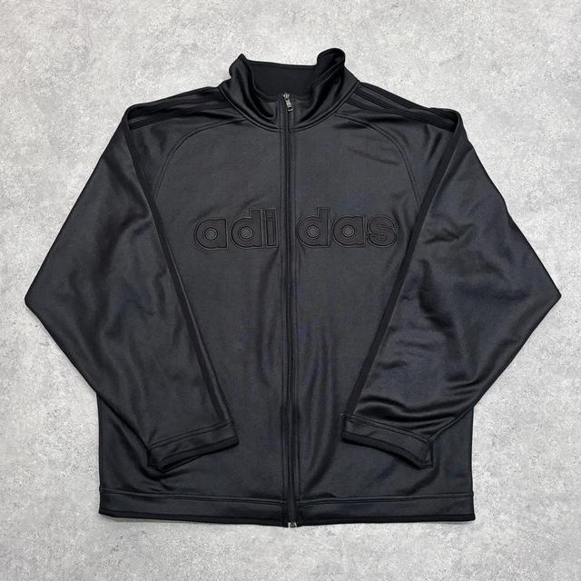 Black oversized adidas zip up jacket